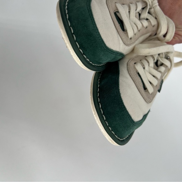 TORY BURCH Mineral Green Ivory Canvas Marina Boat Sneaker 8M - Picture 7 of 11